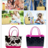 Trendy Hollow Cow Print Waterproof EVA Beach Tote Bag for Women Trendy Hollow Cow Print Waterproof EVA Beach Tote Bag for Women