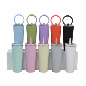 24/30oz Stainless Steel Coffee Mug Tumbler Sports Water Bottle With Handle Lid