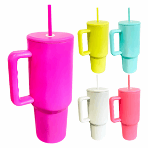 40oz H3.0 Matte Colored Sublimation Travel Mug Tumbler With Handle