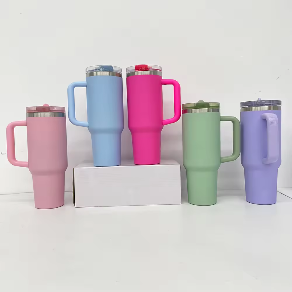 40oz Protour Blank Sublimation Macaroon Quencher Tumbler with Flip Straw Lids