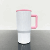 20oz Sublimation Blank Travel Mug with Colored Handle & Flip Straw – Pink 20oz Sublimation Blank Travel Mug with Colored Handle & Flip Straw - Pink
