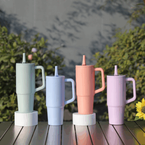 Reusable Stainless Steel 24/30/40oz Water Bottle Travel Mug with Flip Straw Lid - Real Shots