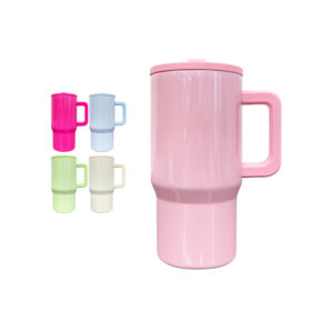 20oz Macaron Colored Sublimation Travel Mug with Flip Straw