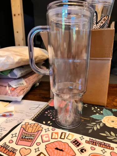 40oz Pre-Drilled Double Wall Plastic Snow Globe Cups with Handle photo review