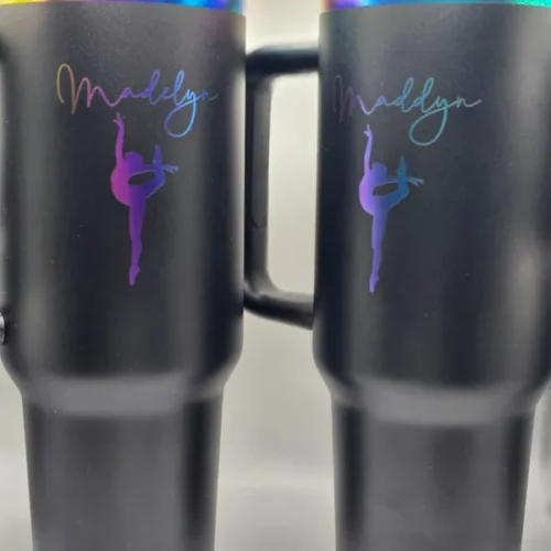 G2 40oz Quencher Powder Coated Rainbow Plated Tumbler - Black & White photo review