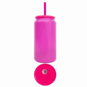 Candy Colored 16oz Stainless Steel Soda Can - Red Rose