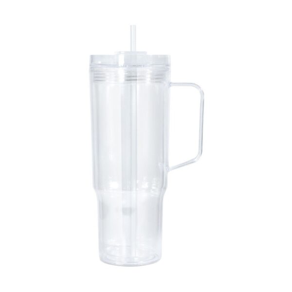 40oz Pre-Drilled Double Wall Plastic Snow Globe Cups with Handle