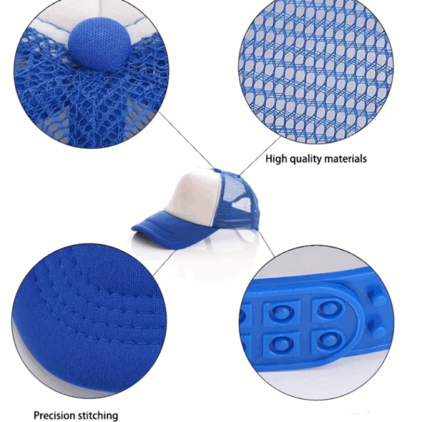 Sublimation Blank Bulk Snapback Mesh Baseball Trucker Caps - Details