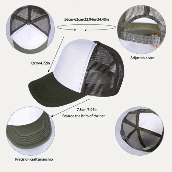 Sublimation Blank Bulk Snapback Mesh Baseball Trucker Caps - Details