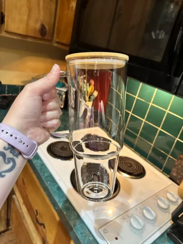 32/40oz Double Wall Sublimation Snow Globe Glass Mug with Pre-Drilled Hole photo review
