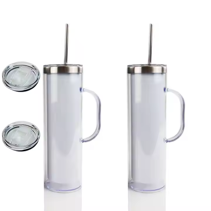 20oz Sublimation Snow Globe Tumblers with Handle & Pre-Drilled Hole