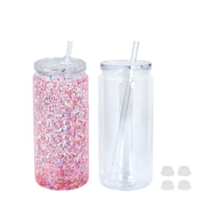 20oz Acrylic Plastic Snow Globe Cups with Pre-Drilled Hole