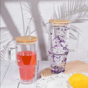 32/40oz Double Wall Sublimation Snow Globe Glass Mug - Real Shots 32oz-and-40oz-double-wall-sublimation-snow-globe-glass-mug-display