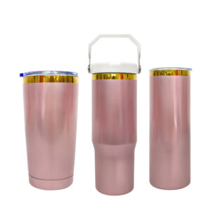 30oz Shiny Rose Gold Sublimation Tumblers Travel Mugs