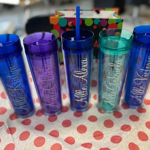 16oz Straight Snow Globe Plastic Cups with Colored Straw and Lids 40pcs photo review