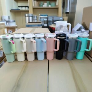 H2.0 40oz Powder Coated Travel Mug Car Cup Mixed Colors Real Shot h2-0-40oz-powder-coated-travel-mug-car-cup-mixed-colors-real-shot