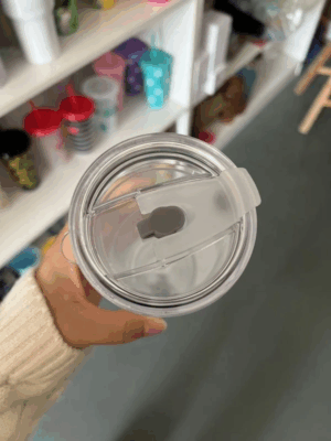 16oz Colored Snow Globe Plastic Tumbler with Pre-Drilled Hole & Stopper Lids