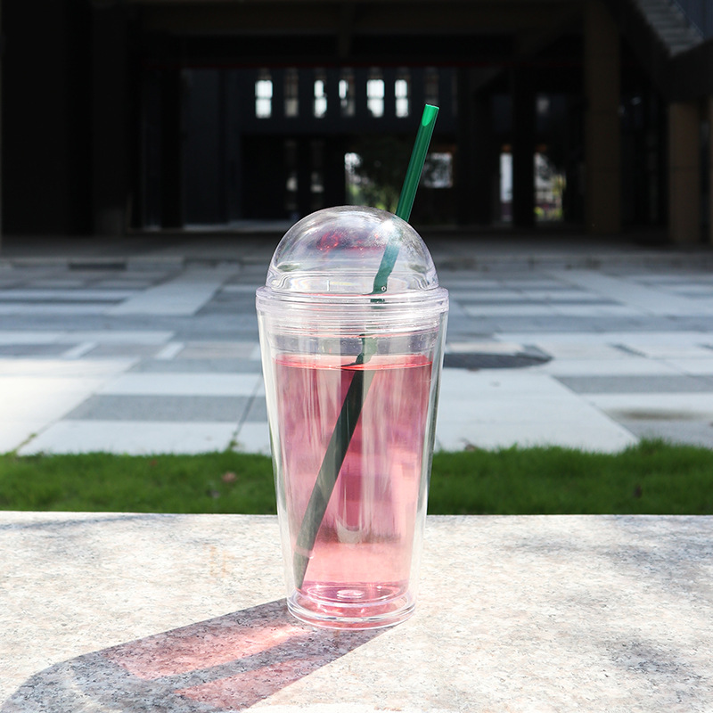 Plastic Snow Globe 16oz Acrylic Tumbler with Dome Lid 20pcs