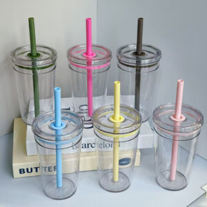 16oz-acrylic-plastic-coffee-cup-single-layer-straw-cup-display