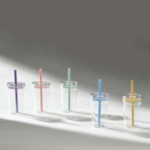 Real Shots of 16oz Acrylic Plastic Coffee Cup Single Layer Straw Cup