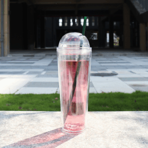 Plastic Snow Globe 24oz Acrylic Tumbler with Dome Lid 20pcs