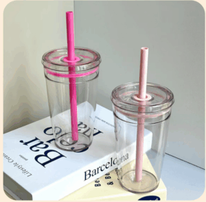 pink-and-red-rose-16oz-acrylic-plastic-coffee-cup-single-layer-straw-cup