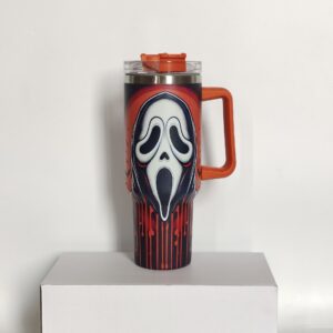 40 oz Halloween Tumbler Insulated Ghost Travel Coffee Cup
