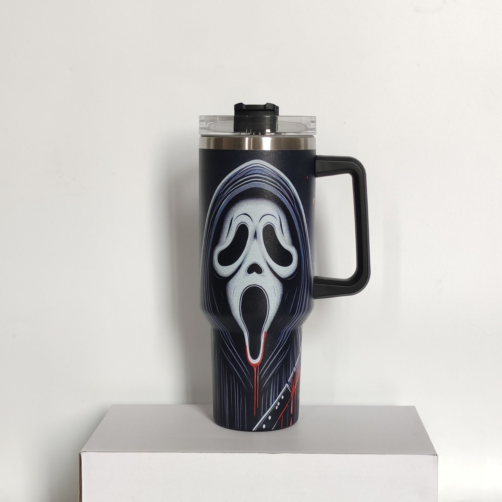 40 oz Halloween Tumbler Insulated Ghost Travel Coffee Cup