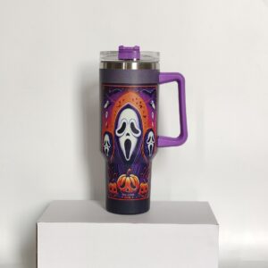 40 oz Halloween Tumbler Insulated Ghost Travel Coffee Cup