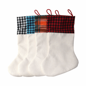 Sublimation Blanks Christmas Wholesale Plaid Linen Stockings
