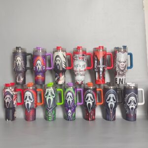 40 oz Halloween Tumbler Insulated Ghost Travel Coffee Cup
