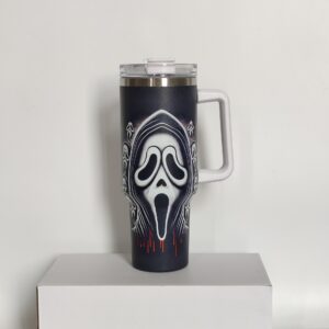 40 oz Halloween Tumbler Insulated Ghost Travel Coffee Cup