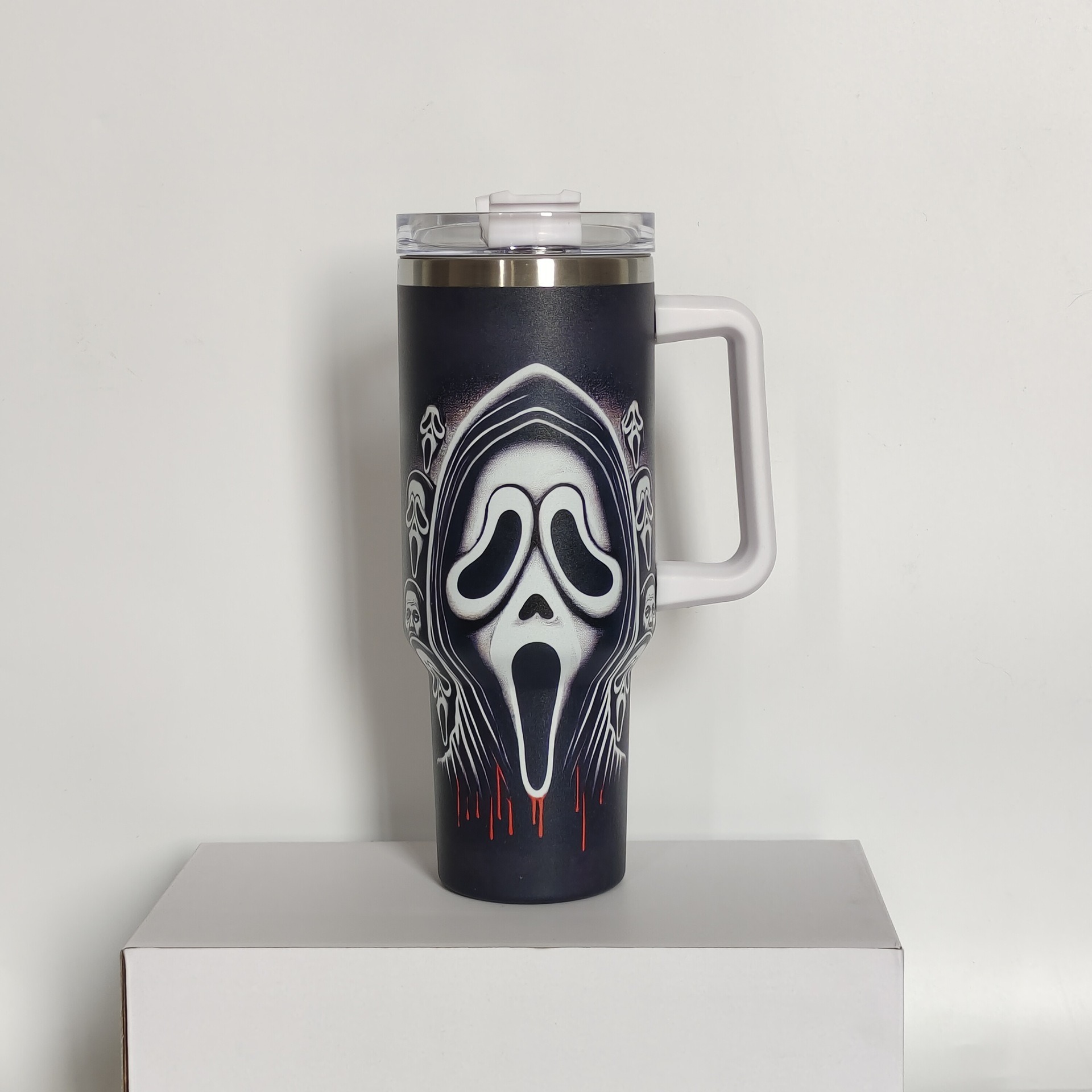 40 oz Halloween Tumbler Insulated Ghost Travel Coffee Cup