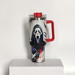 40 oz Halloween Tumbler Insulated Ghost Travel Coffee Cup