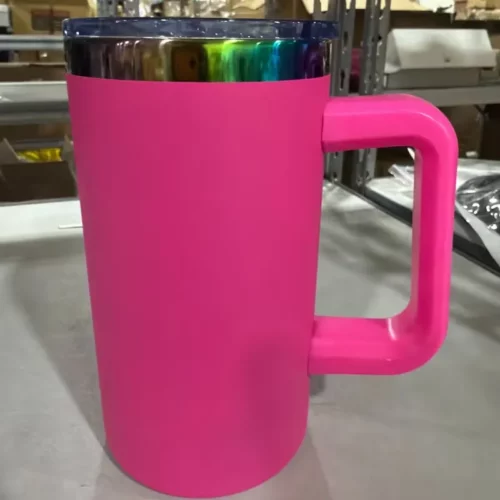 Rainbow Plated 20oz Coffee Mugs with Removable Plastic Handle for Laser Engraving 20pcs photo review