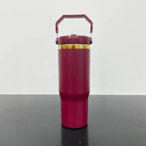 dark-red-wholesale-30oz-mirror-gold-plated-travel-mugs-with-flip-straw