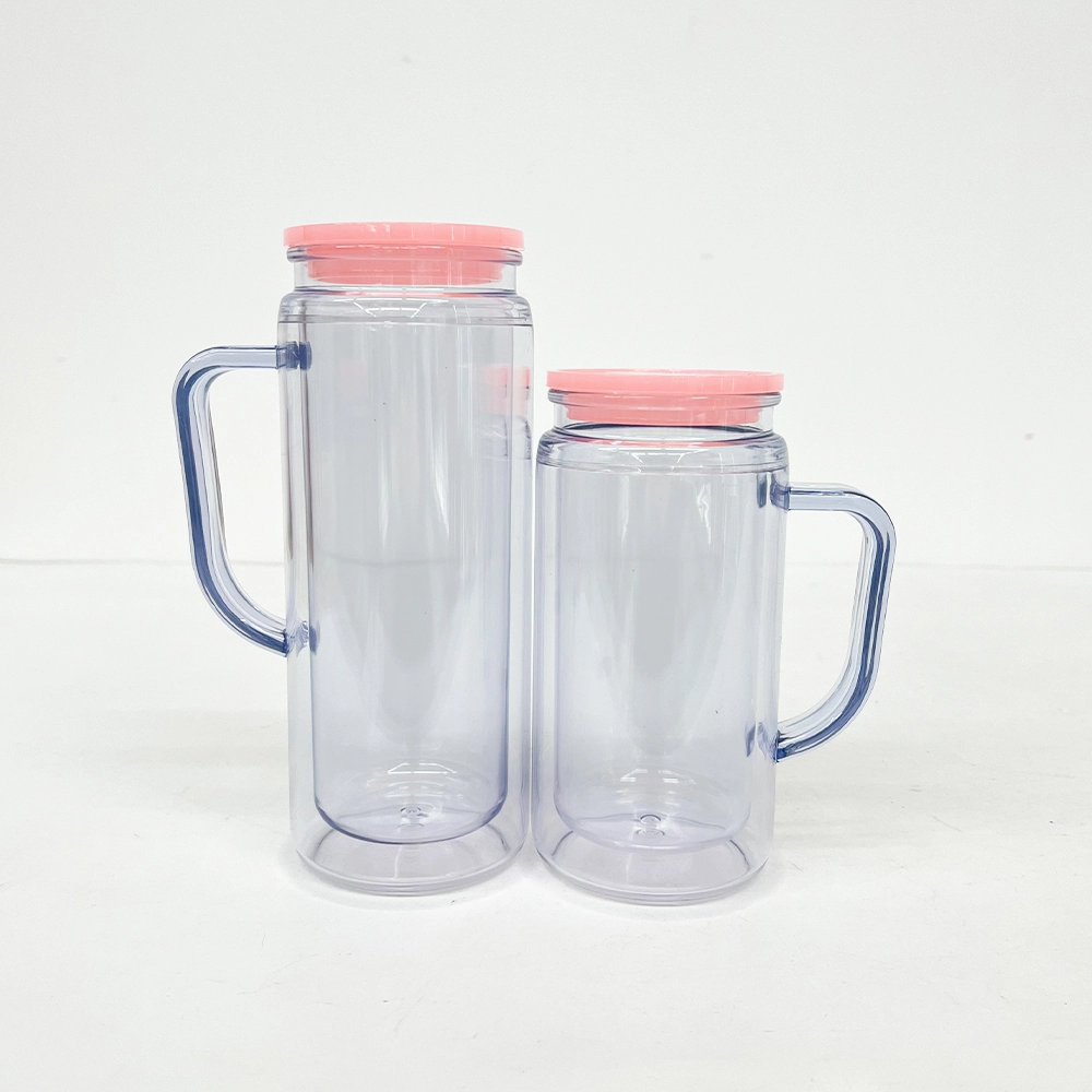 pink-lid-16/20oz-pre-drilled-snow-globe-plastic-mug-with-handle