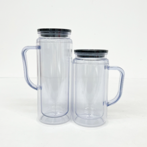 black-lid-16/20oz-pre-drilled-snow-globe-plastic-mug-with-handle