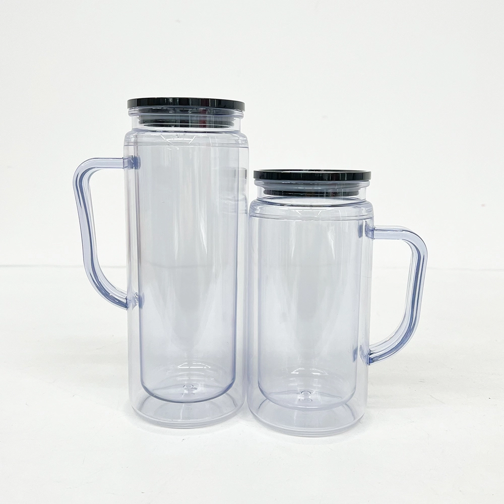 black-lid-16/20oz-pre-drilled-snow-globe-plastic-mug-with-handle