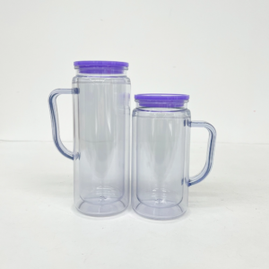 purple-lid-16/20oz-pre-drilled-snow-globe-plastic-mug-with-handle