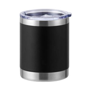 10oz Lowball Stainless Steel Powder Coated Laser Engravd Tumblers - Black black-10oz-lowball-stainless-steel-powder-coated-laser-engravd-tumblers