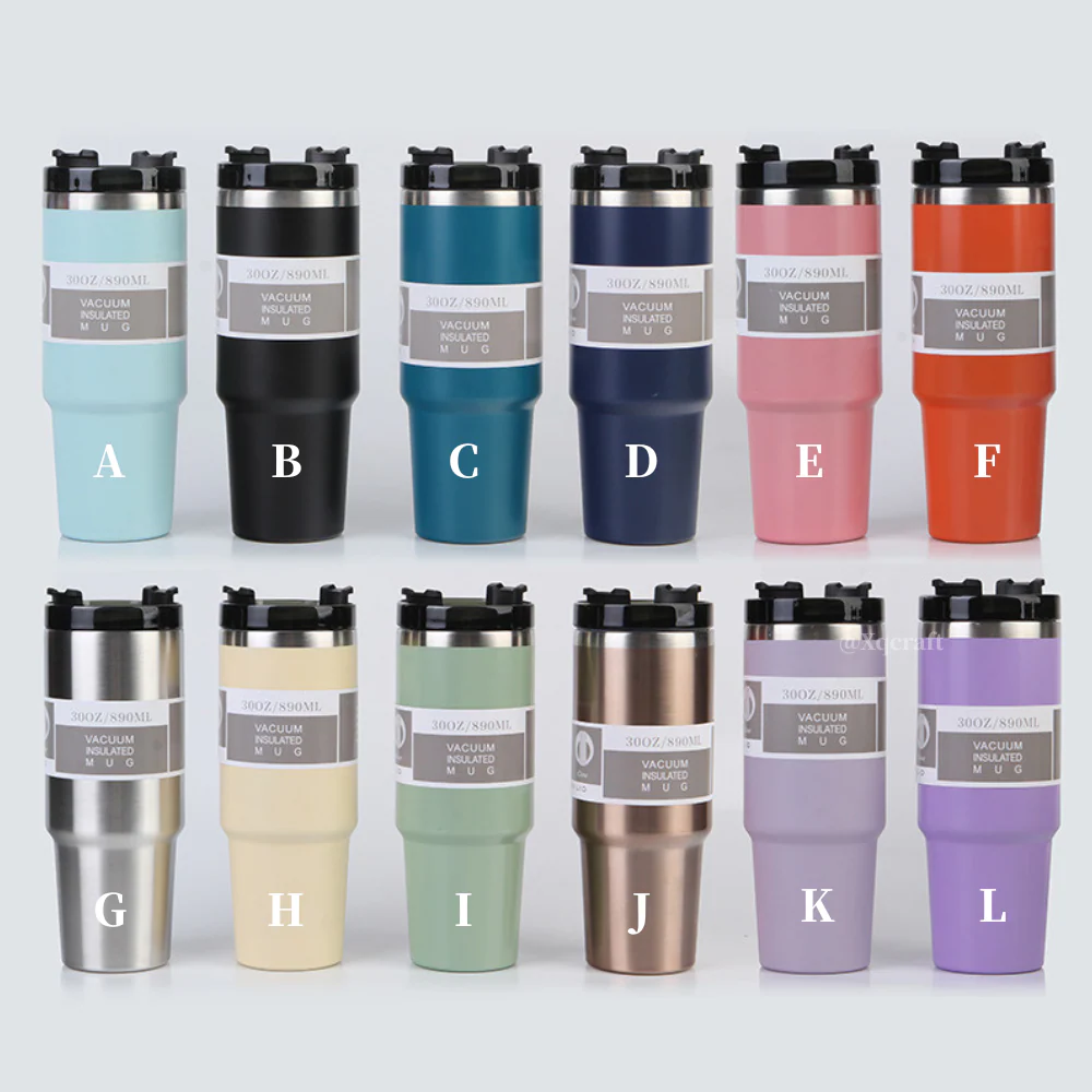 slide-lids-of-bulk-30oz-powder-coated-water-bottles-with-three-style-lids