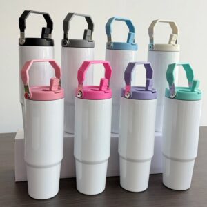 30oz-sublimation-tumblers-stainless-steel-water-bottle-with-colored-flip-top-lid-display