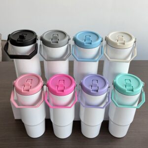 display-of-30oz-sublimation-tumblers-stainless-steel-water-bottle-with-colored-flip-top-lid