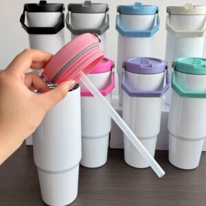 straw-of-30oz-sublimation-tumblers-stainless-steel-water-bottle-with-colored-flip-top-lid
