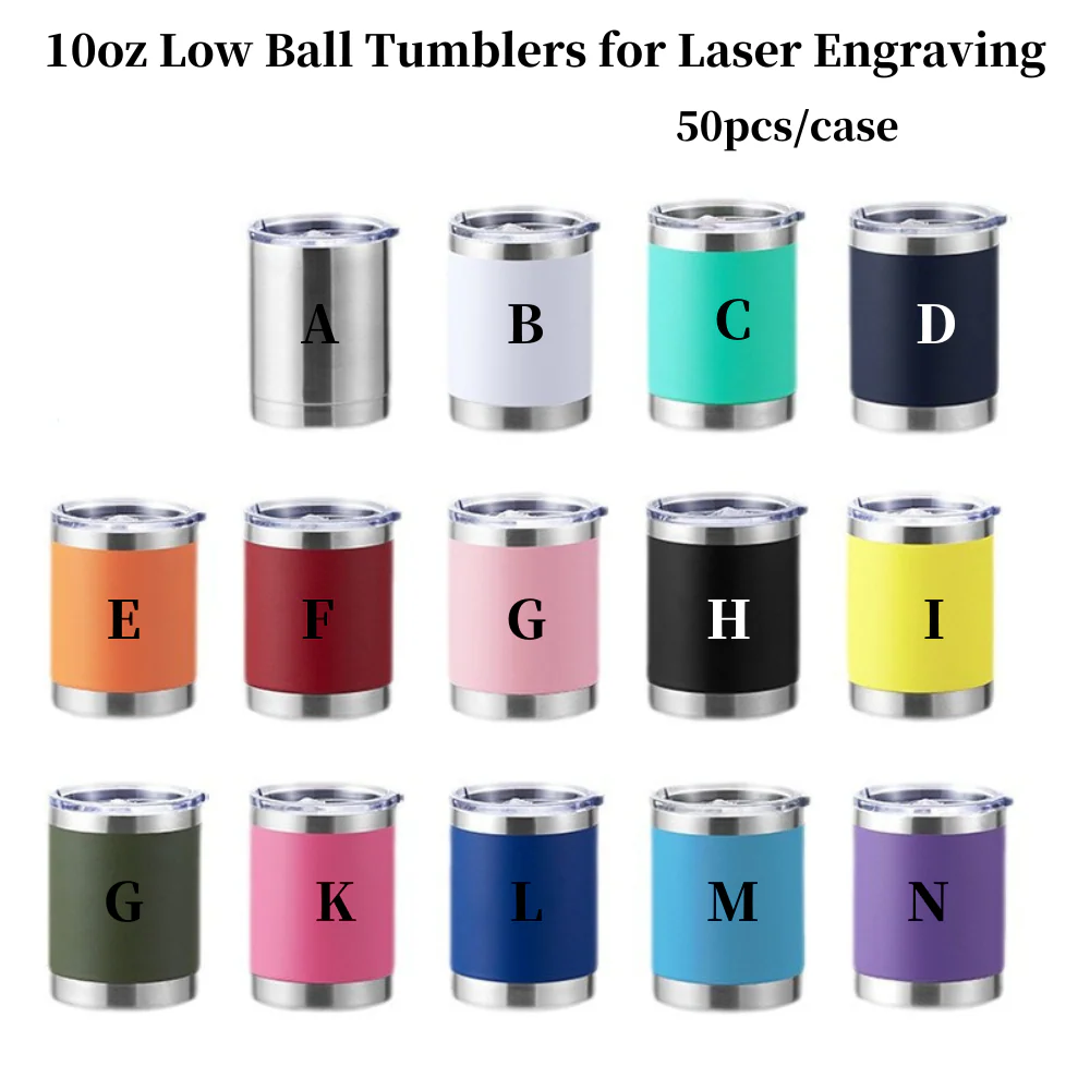color-options-of-10oz-lowball-stainless-steel-powder-coated-laser-engravd-tumblers