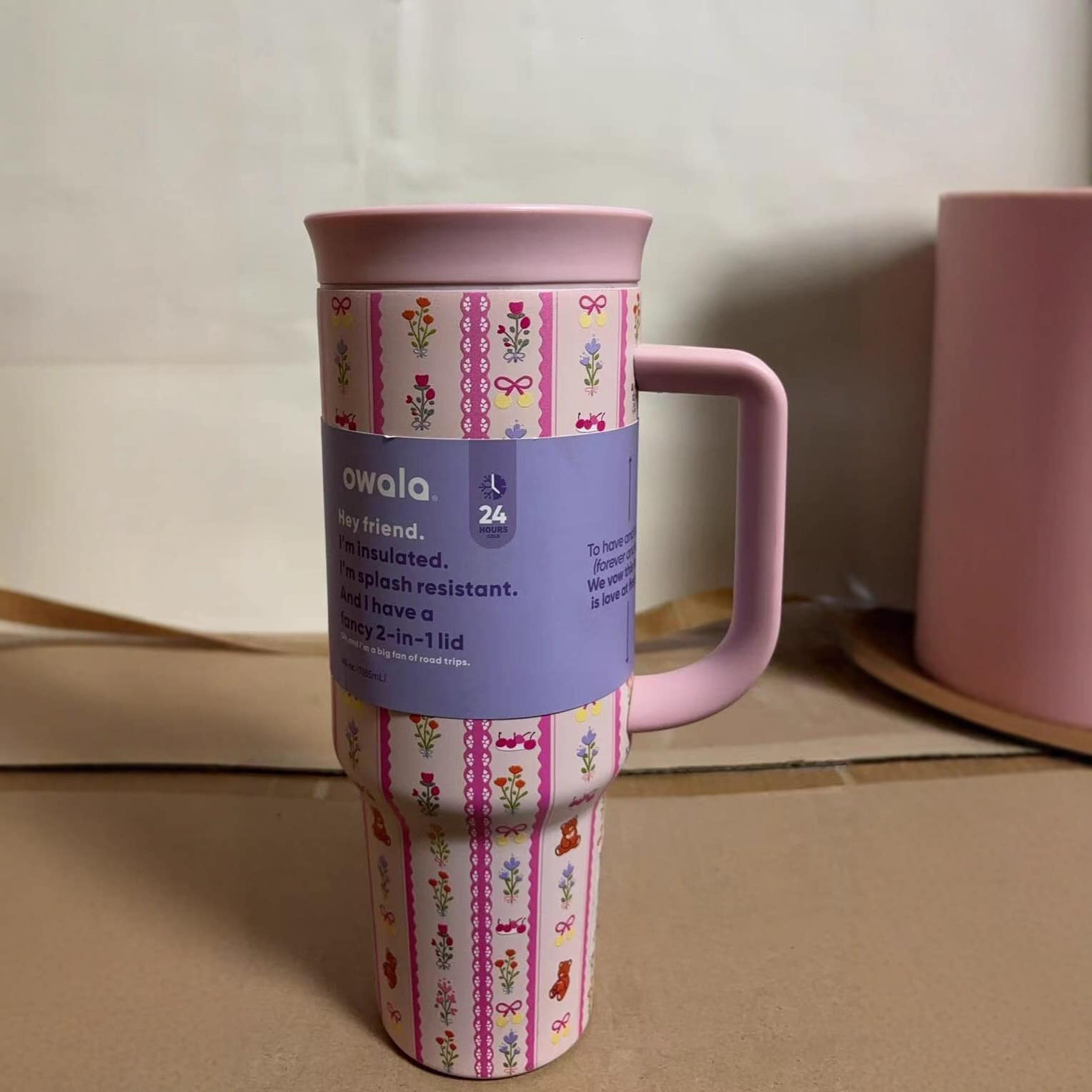 pink-owala-dupe-40oz-tumbler-flower-crown-color-drop-freesip-water-bottle