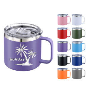 14oz Colored Coffee Mug with Handle for Laser Engraving