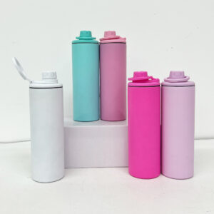 macaron-colored-20oz-sublimation-sports-water-bottle-with-two-lids-display