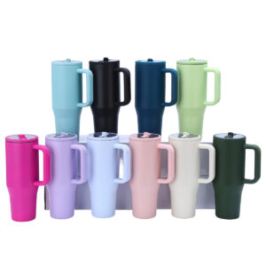 40oz Powder Coated Tumblers with Handle for Laser Engraving G4 20pcs